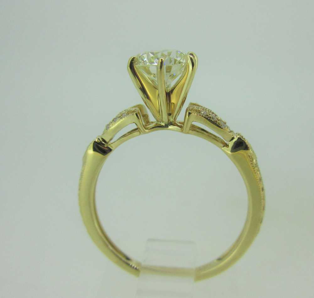 18k Yellow Gold GIA Certified .93ct Round Brillia… - image 6