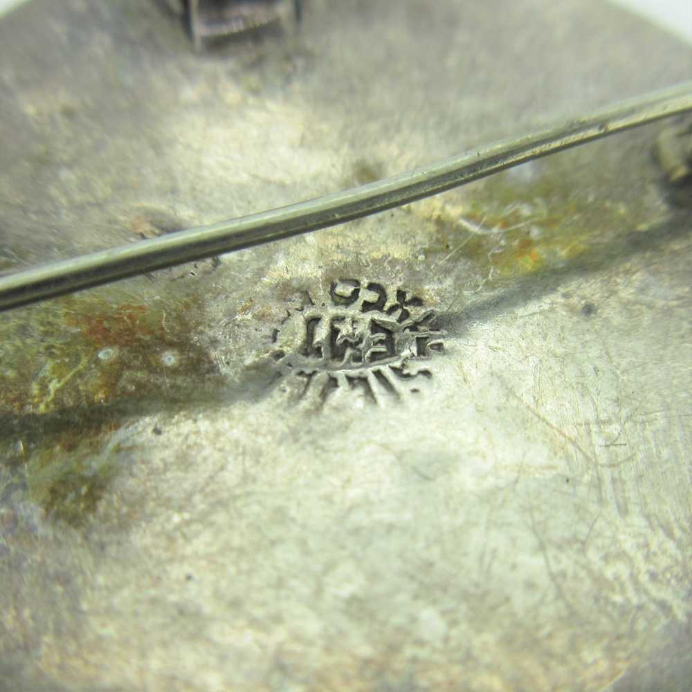 Sterling Silver Floral Design Shadow Box Brooch/P… - image 4