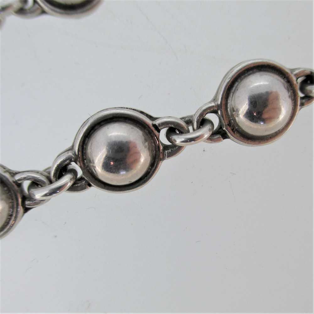 Sterling Silver Round Half Ball Design Chain Link… - image 2