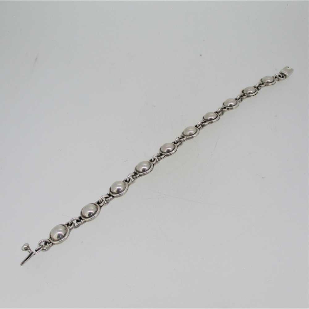 Sterling Silver Round Half Ball Design Chain Link… - image 3