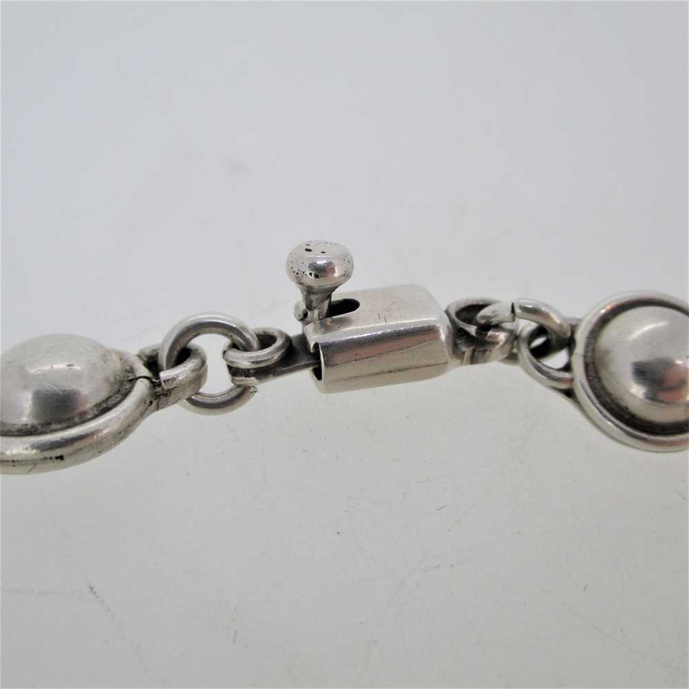Sterling Silver Round Half Ball Design Chain Link… - image 4