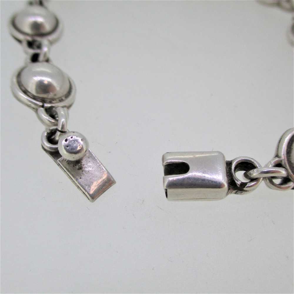 Sterling Silver Round Half Ball Design Chain Link… - image 5