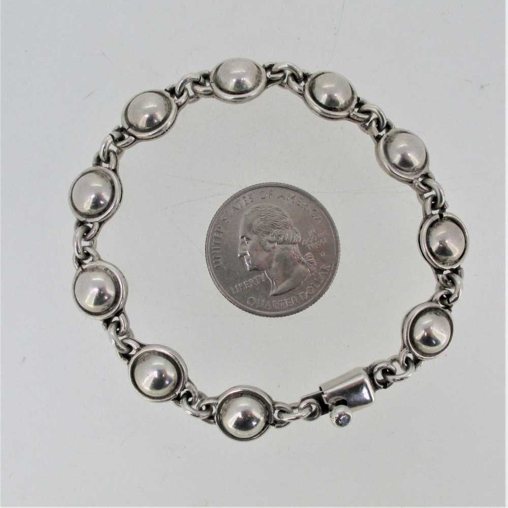 Sterling Silver Round Half Ball Design Chain Link… - image 7