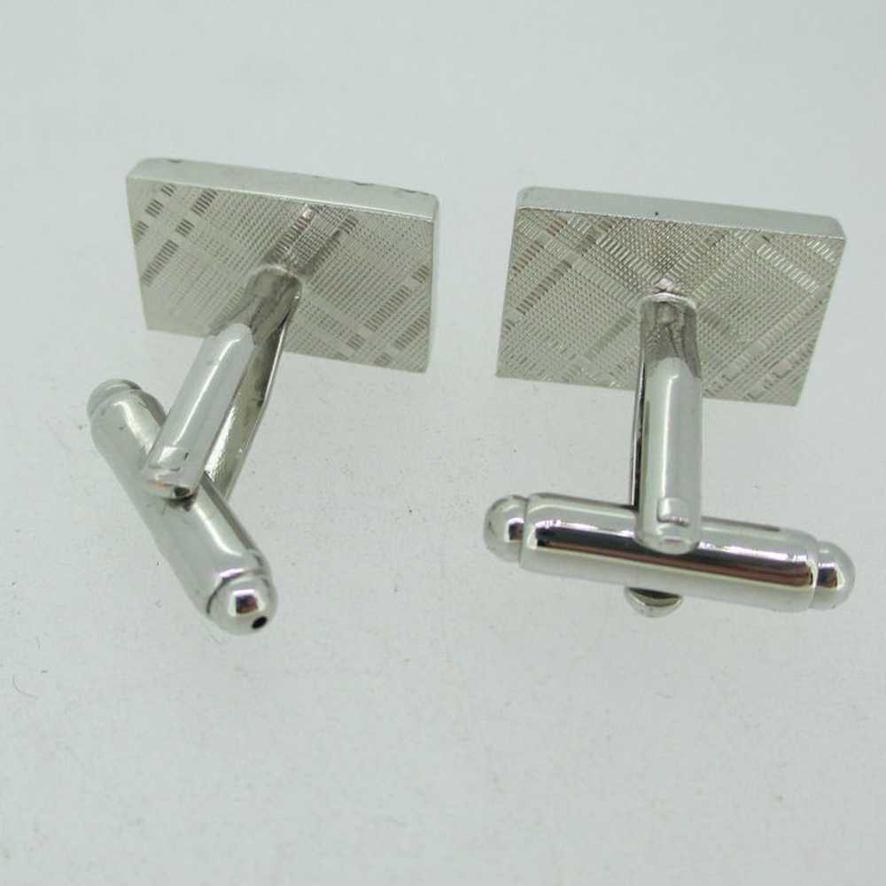 Silver Tone Mexican Flag Inlay Cufflinks - image 4