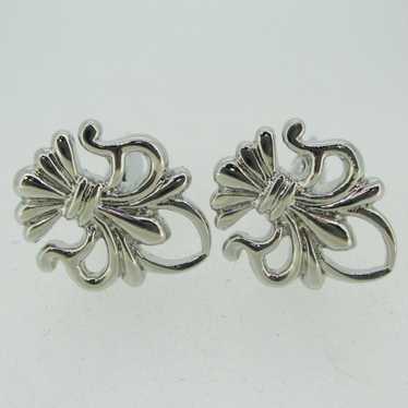 Silver Tone Fleur Dis Lis Cuff Links - image 1