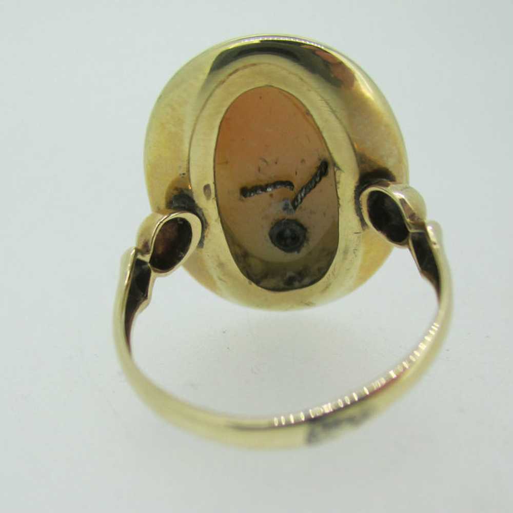Victorian 10k Yellow Gold Cameo Portrait Ring wit… - image 8