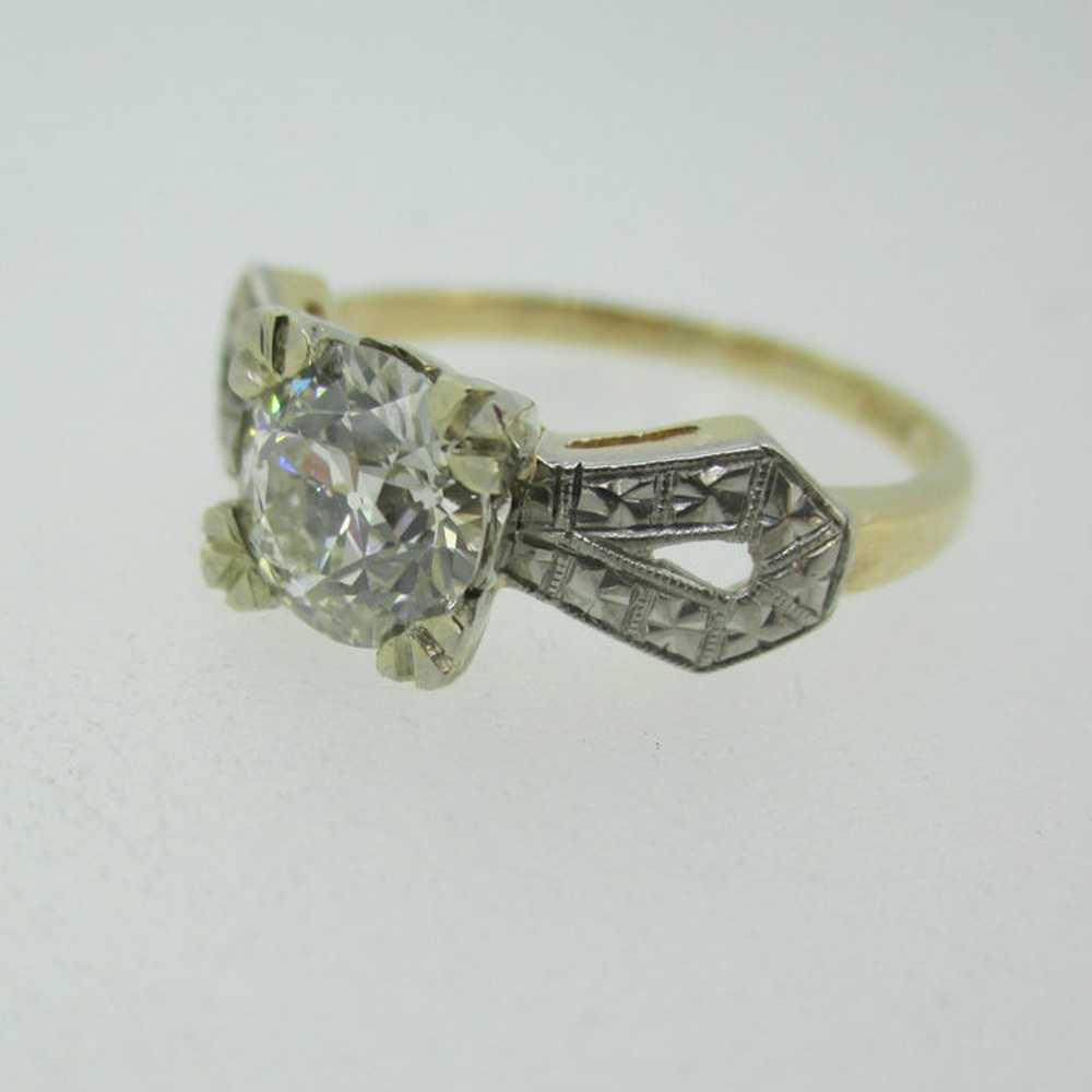 Vintage 14k Yellow Gold 1.02ct European Cut Diamo… - image 7