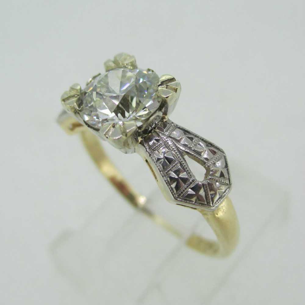 Vintage 14k Yellow Gold 1.02ct European Cut Diamo… - image 8