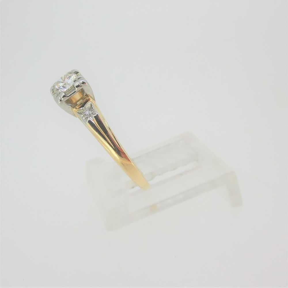 10k Yellow & White Gold Approx 1/4ct TW Diamond E… - image 2