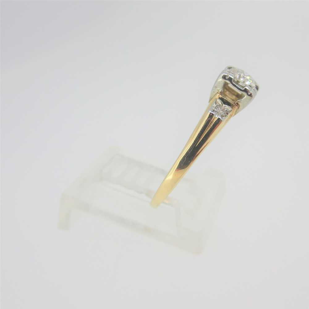 10k Yellow & White Gold Approx 1/4ct TW Diamond E… - image 3