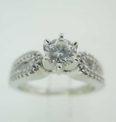 14k White Gold .42ct Round Brilliant Cut Diamond … - image 1