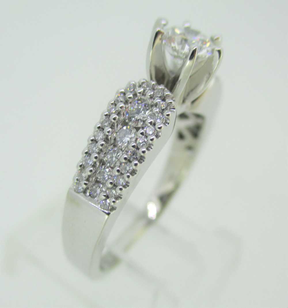 14k White Gold .42ct Round Brilliant Cut Diamond … - image 2