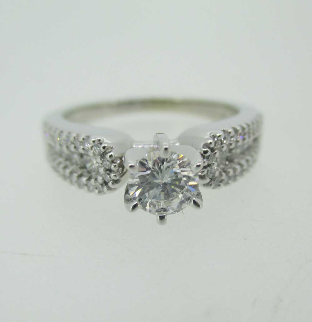 14k White Gold .42ct Round Brilliant Cut Diamond … - image 6