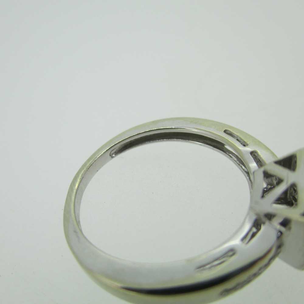 14k White Gold Diamond Halo Illusion Cut Ring Siz… - image 3
