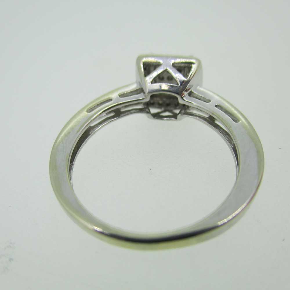 14k White Gold Diamond Halo Illusion Cut Ring Siz… - image 7