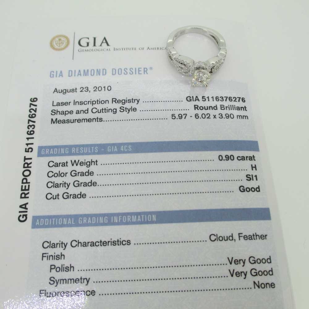 14k White Gold GIA Certified .90ct Round Brillian… - image 11