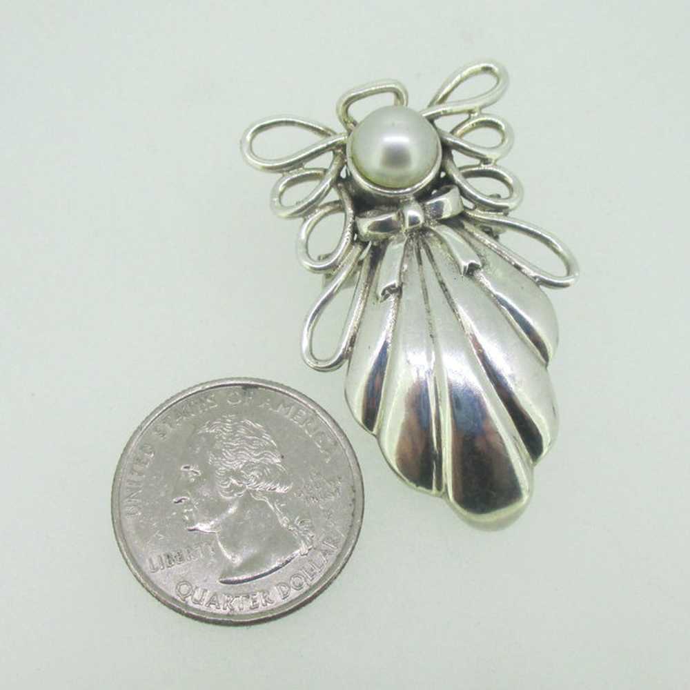 Sterling Silver Guardian Angel Pearl Pendant & Pi… - image 4