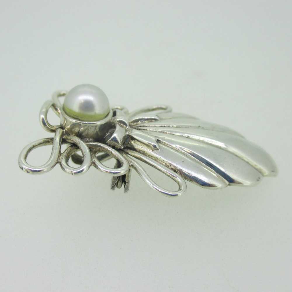 Sterling Silver Guardian Angel Pearl Pendant & Pi… - image 5