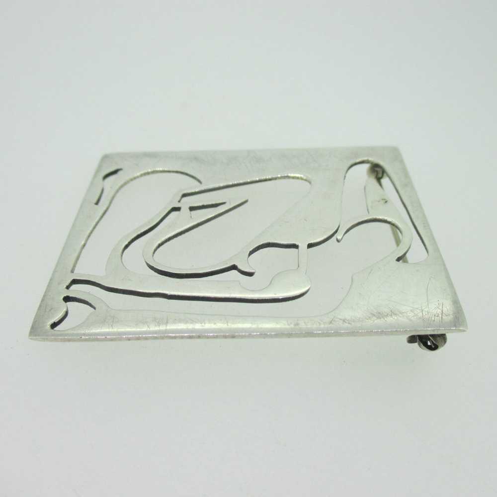Large Sterling Silver Nude Woman Cutout Pin Brooch - image 5