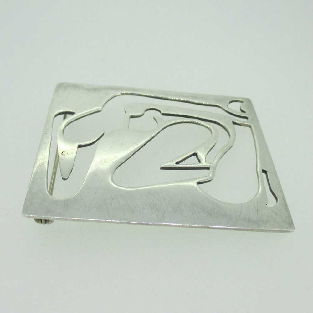 Large Sterling Silver Nude Woman Cutout Pin Brooch - image 6