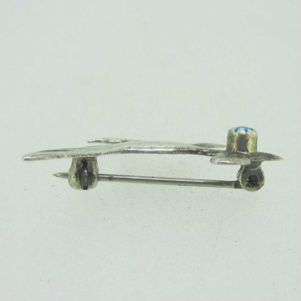 Sterling Silver Turquoise Roadrunner Bird Pin Bro… - image 3