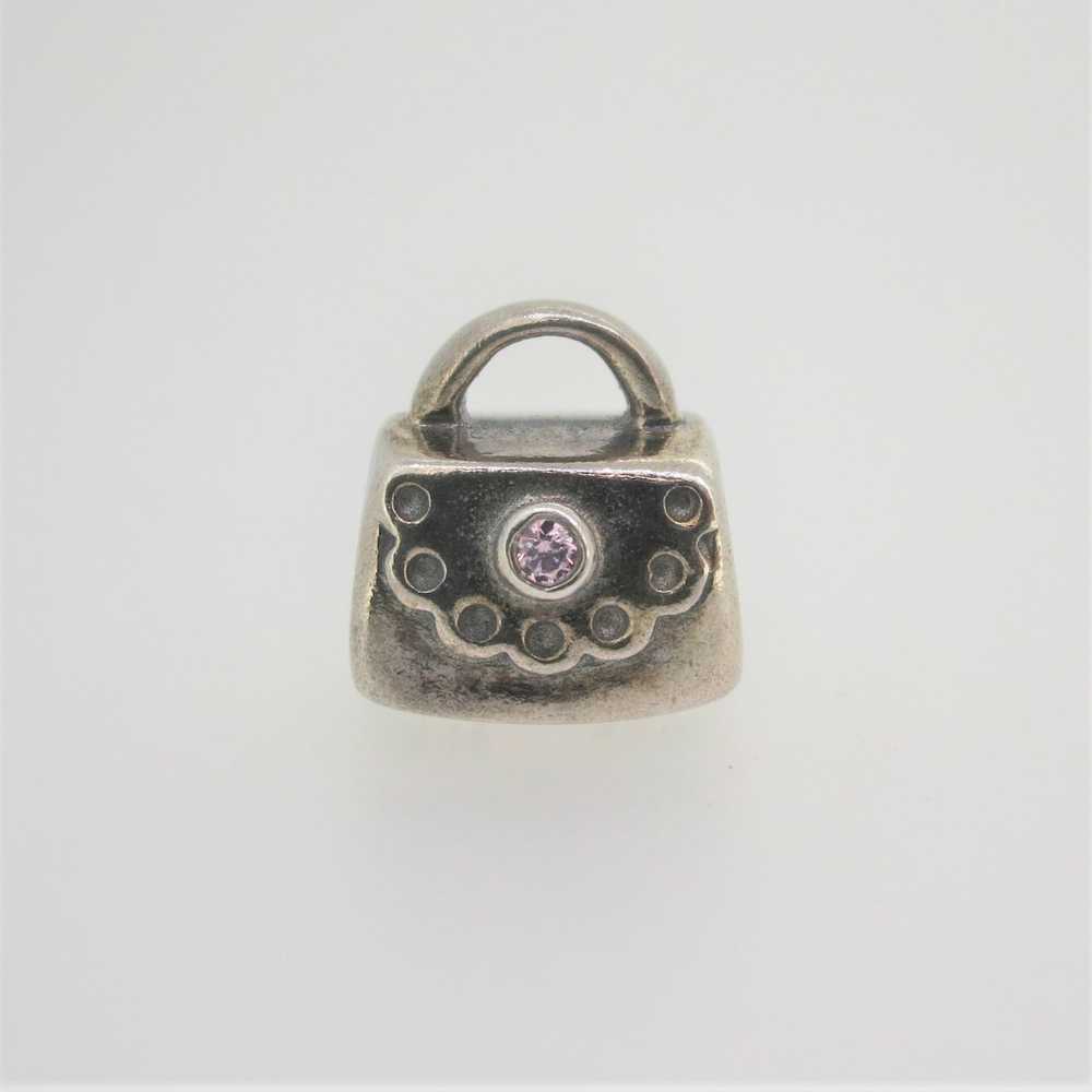 Sterling Silver Pandora Purse Bead Charm with Pin… - image 1