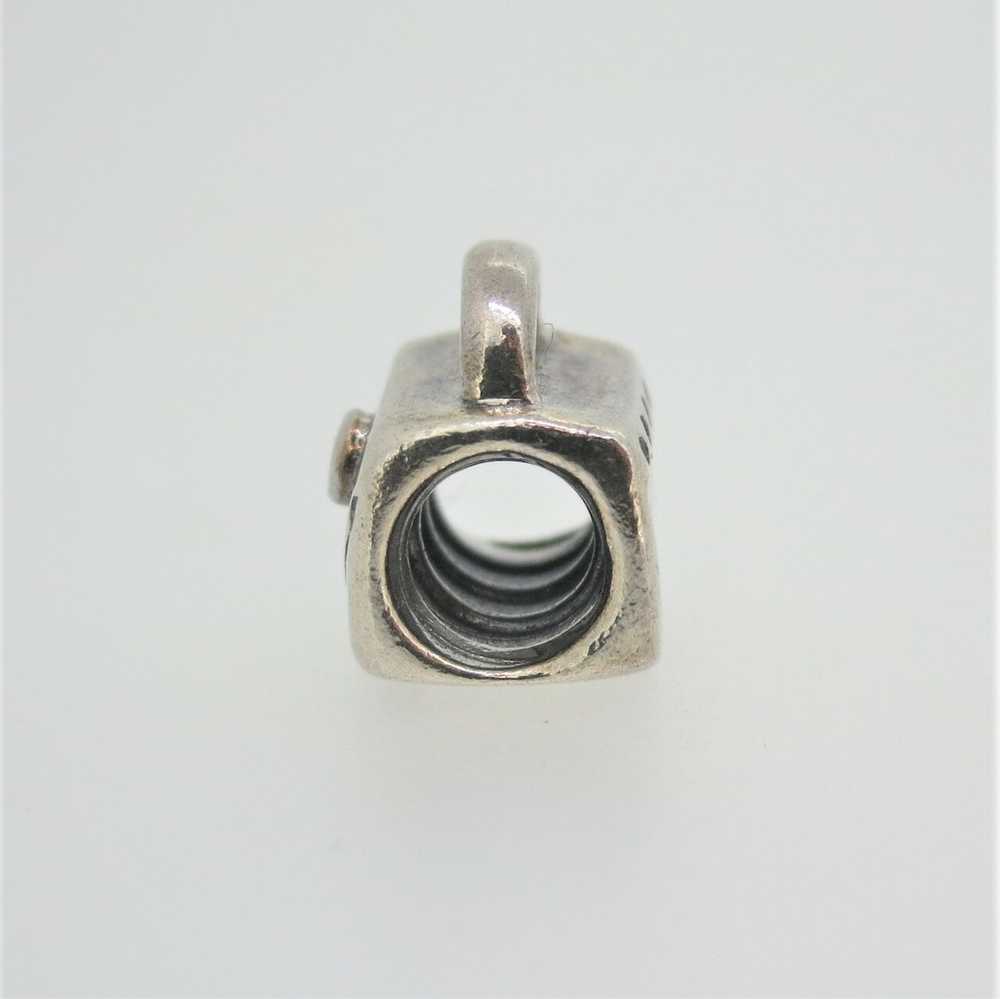 Sterling Silver Pandora Purse Bead Charm with Pin… - image 2