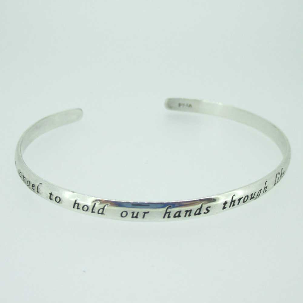 Sterling Silver Inspirational Words Mom Faith Cuf… - image 1