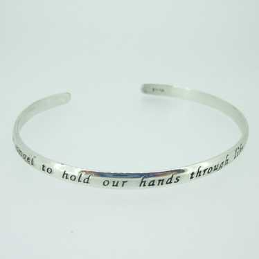 Sterling Silver Inspirational Words Mom Faith Cuf… - image 1