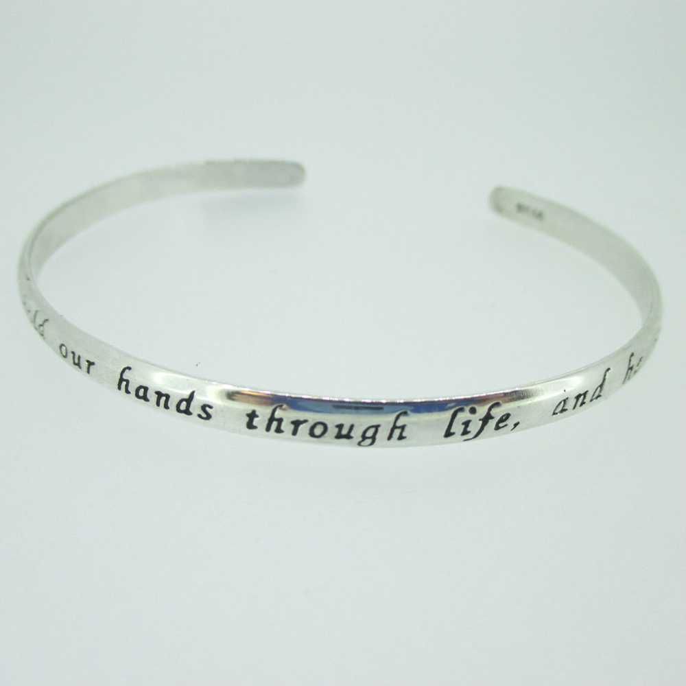 Sterling Silver Inspirational Words Mom Faith Cuf… - image 2