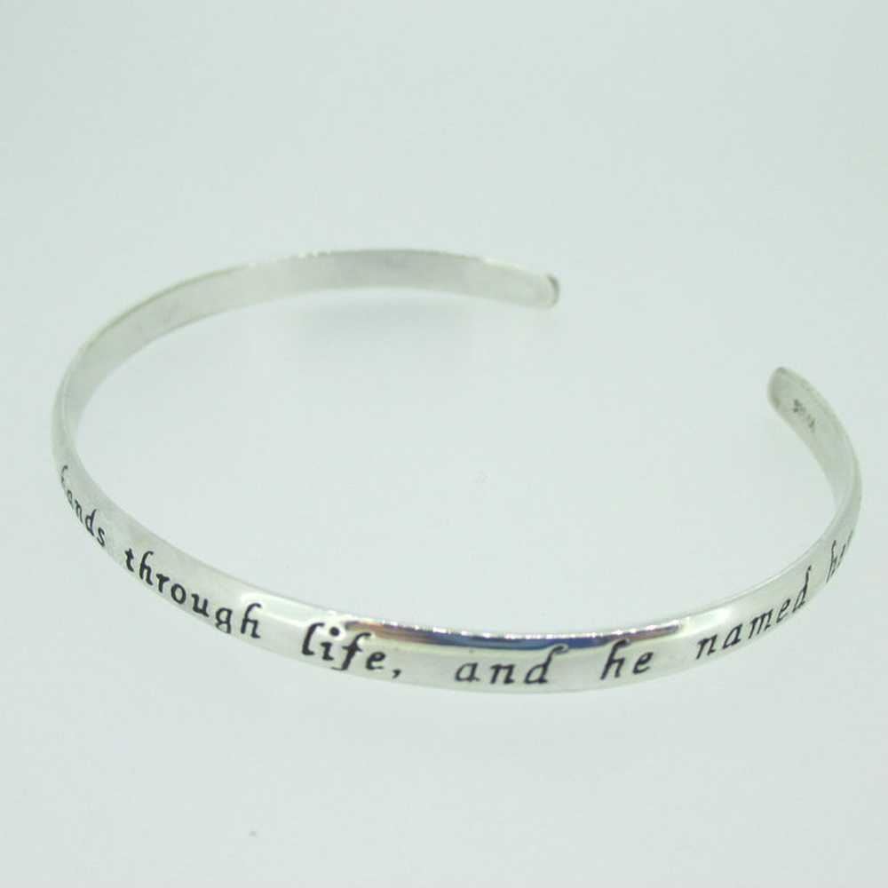 Sterling Silver Inspirational Words Mom Faith Cuf… - image 3