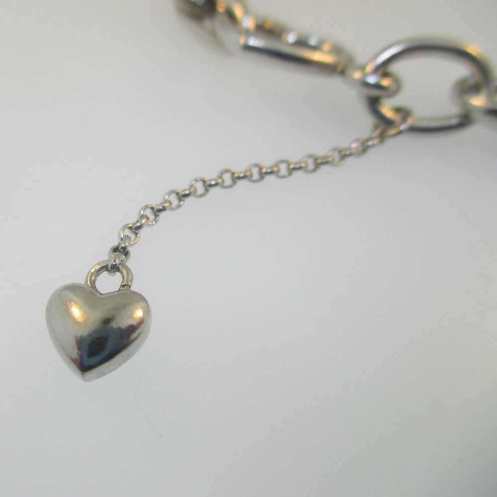 Sterling Silver Diamond Heart Bracelet with Dangl… - image 3