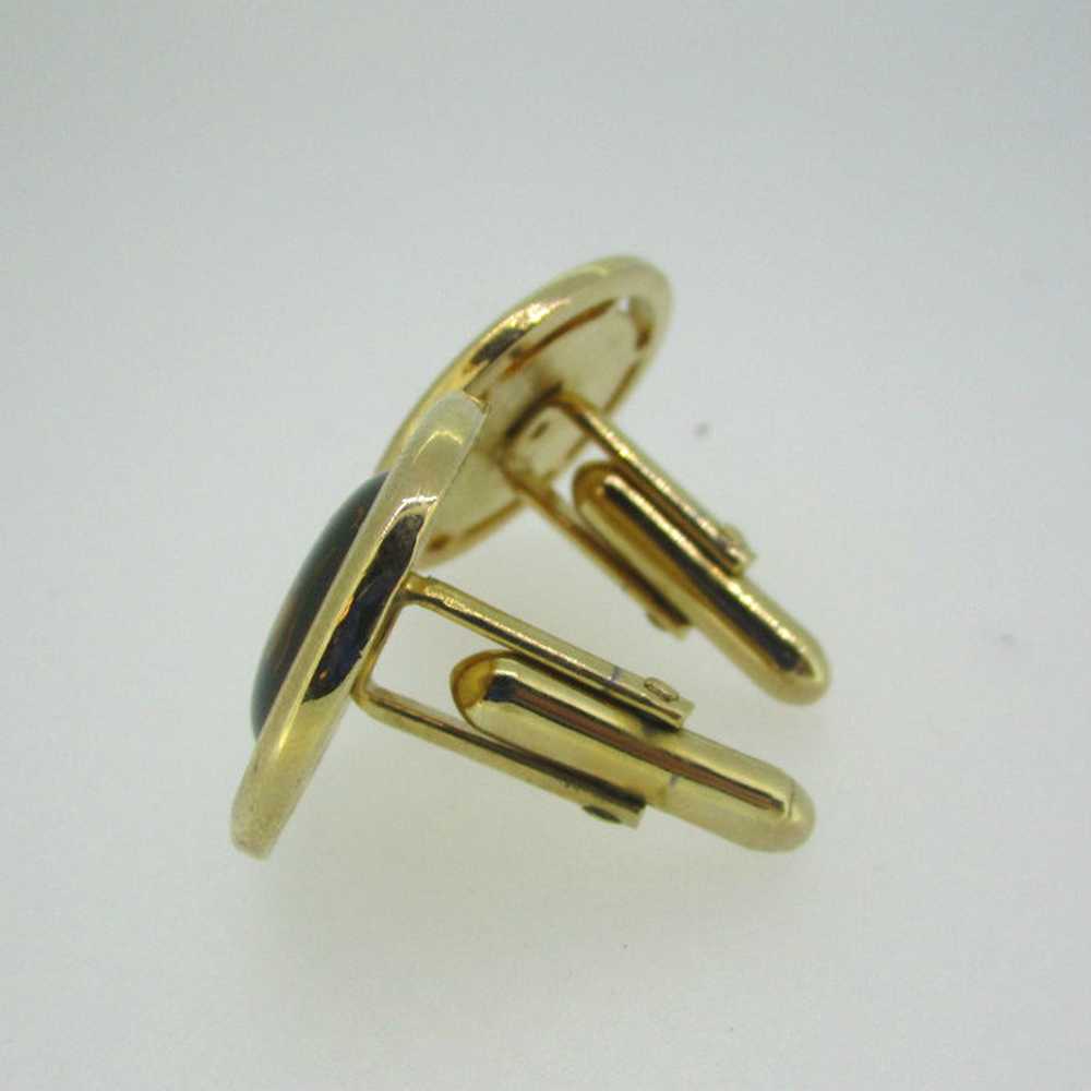 Gold Tone Fleur de Lis Cufflinks - image 3