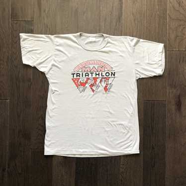 Vintage 80s Minneapolis Triathlon Long Sleeve T Shirt Sportswear Tag Running