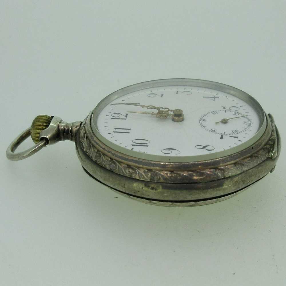 Antique European 16s Jeweled Silver Pocket Watch … - image 2