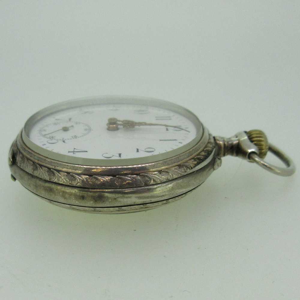 Antique European 16s Jeweled Silver Pocket Watch … - image 4