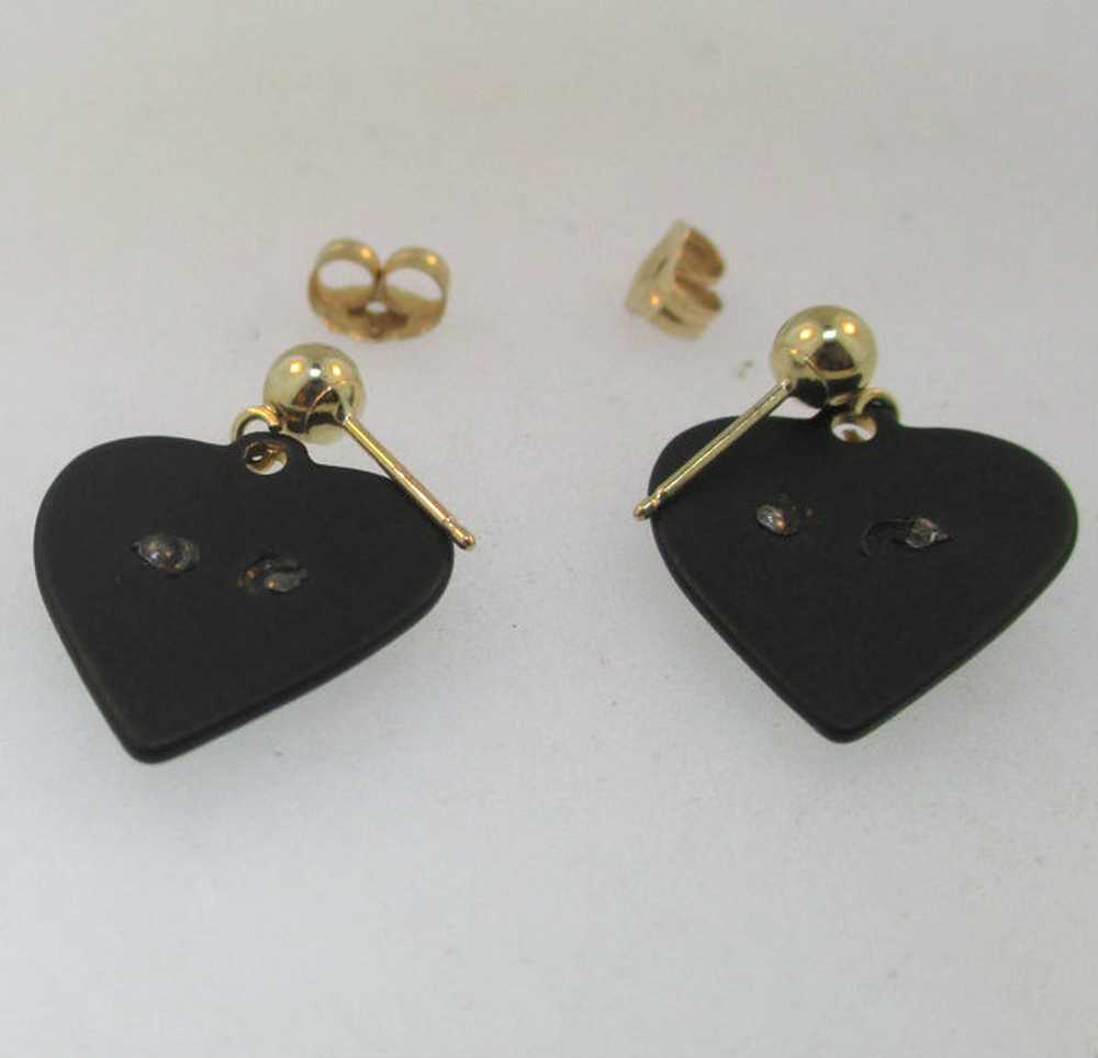 Black Hills Gold 10k Gold Heart Shaped Pierced Ea… - image 5