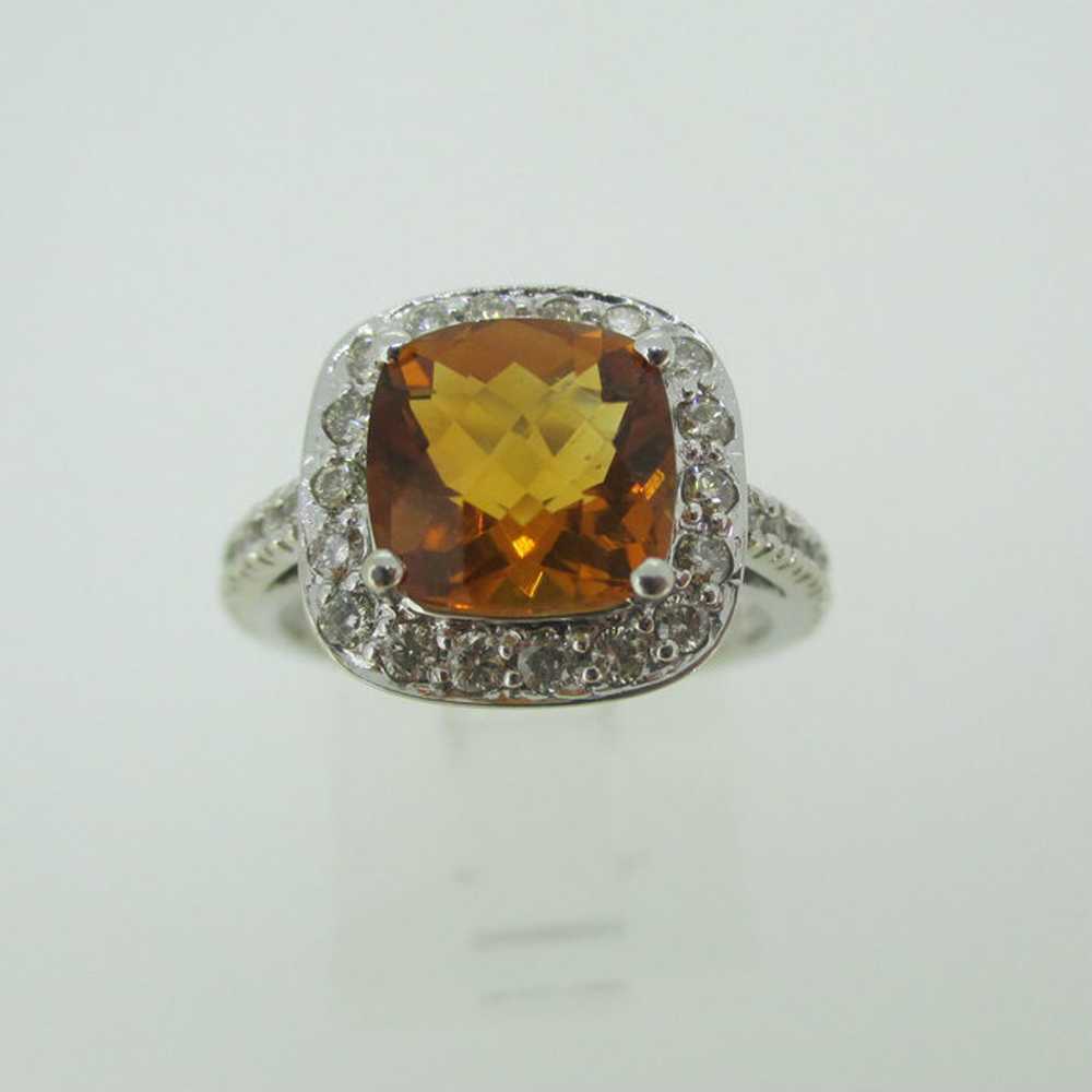 14k White Gold Citrine Ring with Approx 1/3ct TW … - image 2