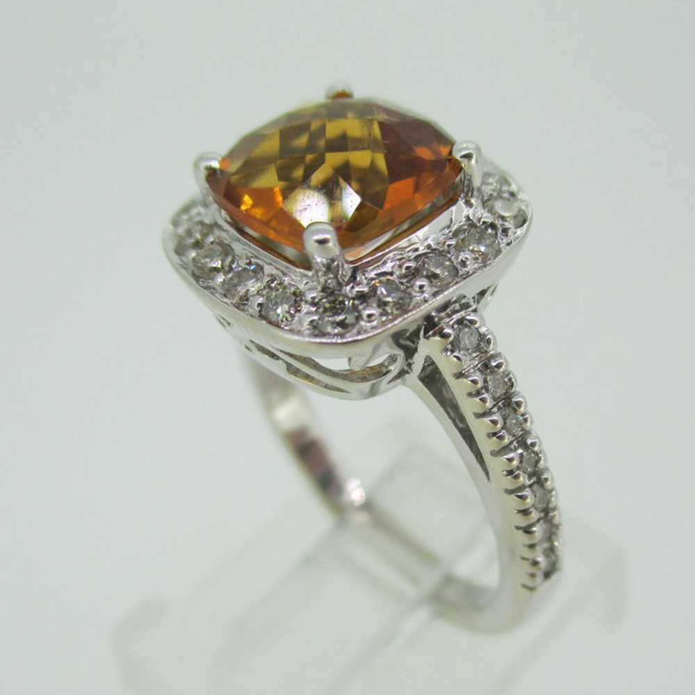 14k White Gold Citrine Ring with Approx 1/3ct TW … - image 4