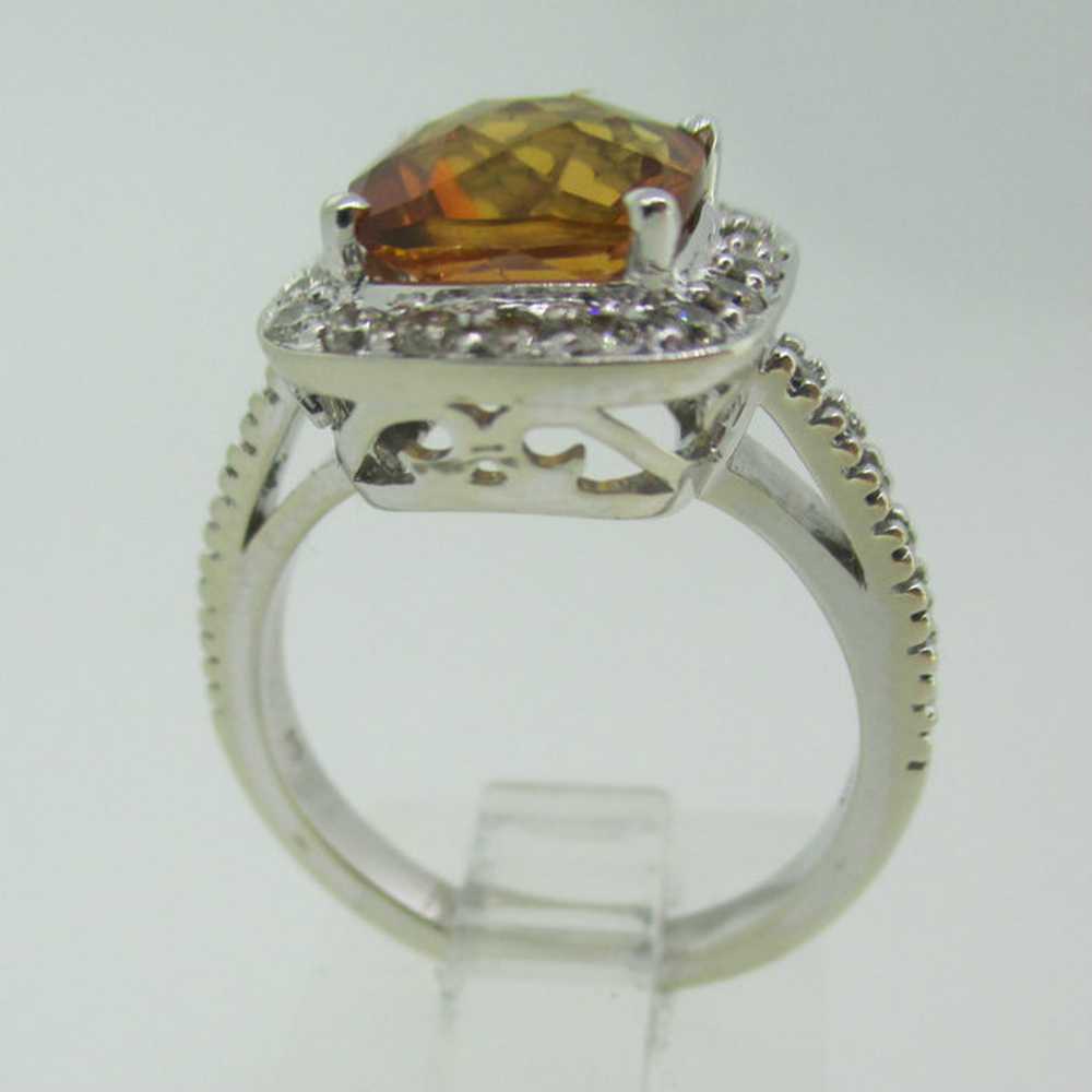 14k White Gold Citrine Ring with Approx 1/3ct TW … - image 5