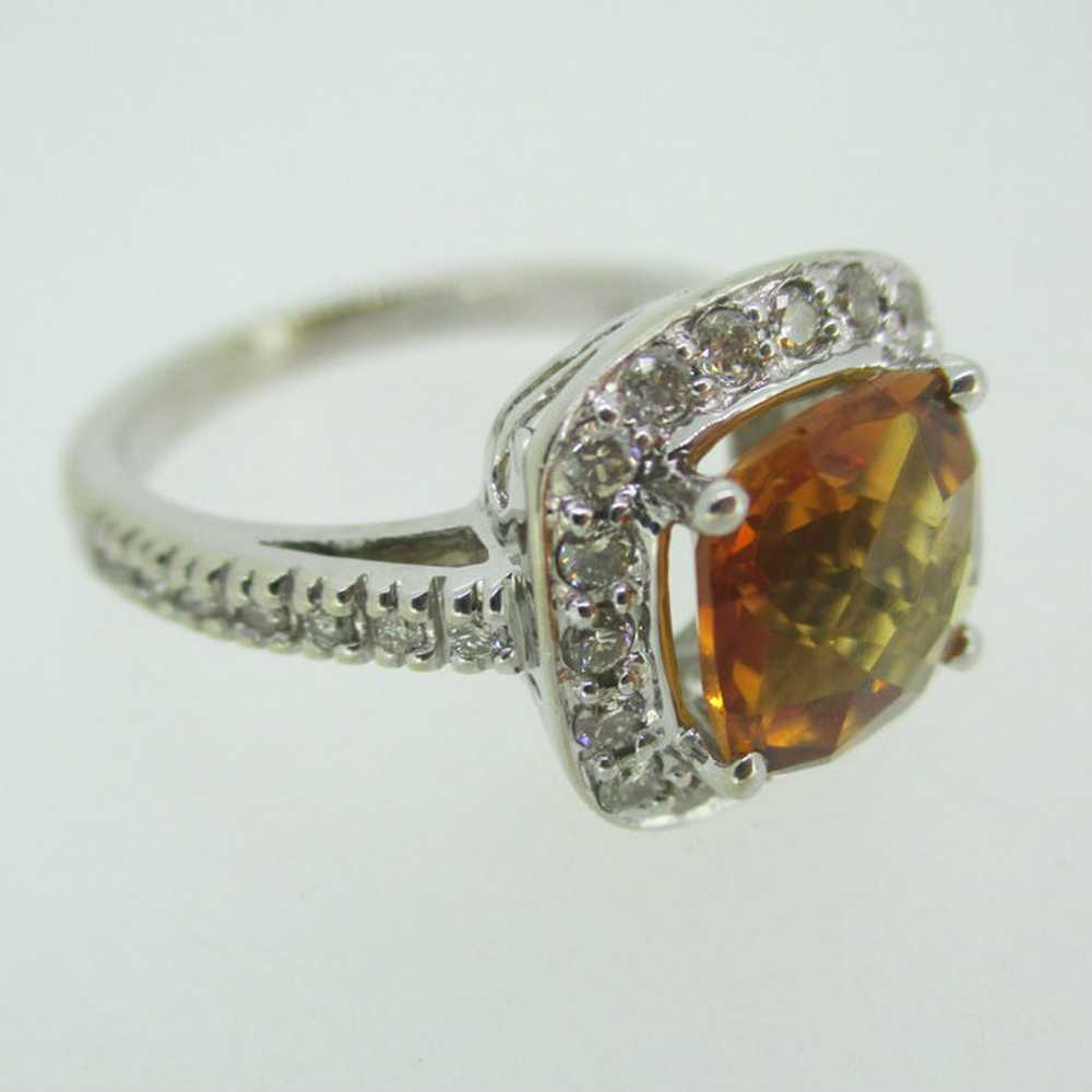 14k White Gold Citrine Ring with Approx 1/3ct TW … - image 6