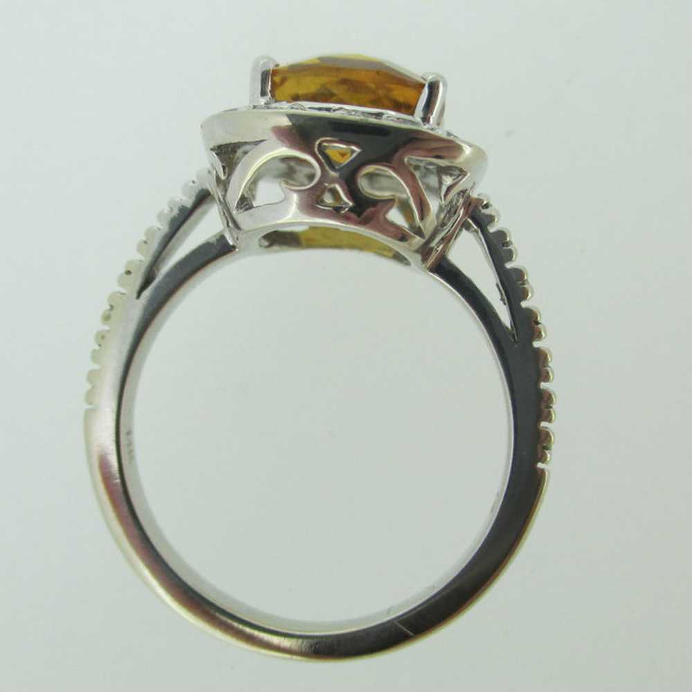 14k White Gold Citrine Ring with Approx 1/3ct TW … - image 7