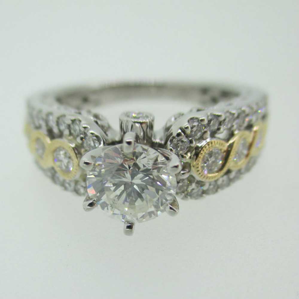 14k White Gold GIA Certified .88ct Round Brillian… - image 1