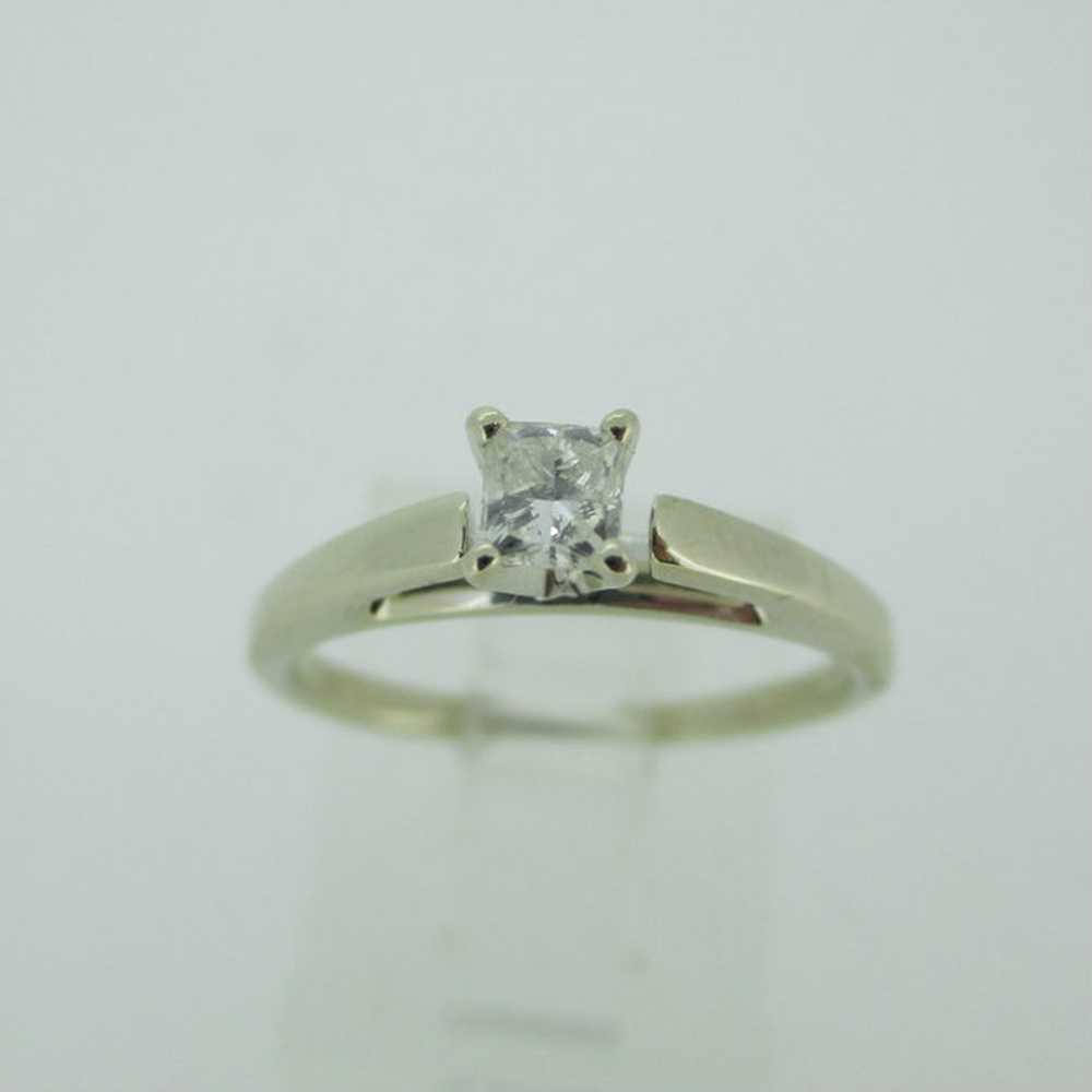 14k White Gold Approx .20ct Princess Cut Diamond … - image 1