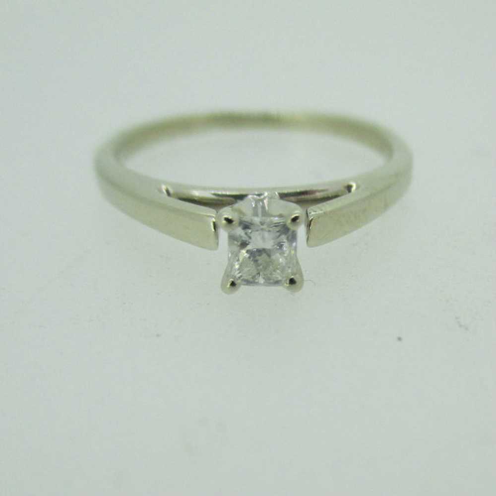 14k White Gold Approx .20ct Princess Cut Diamond … - image 2