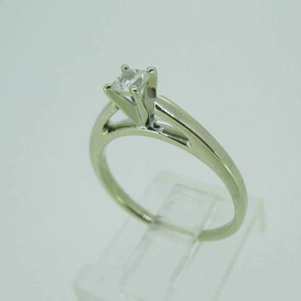 14k White Gold Approx .20ct Princess Cut Diamond … - image 5