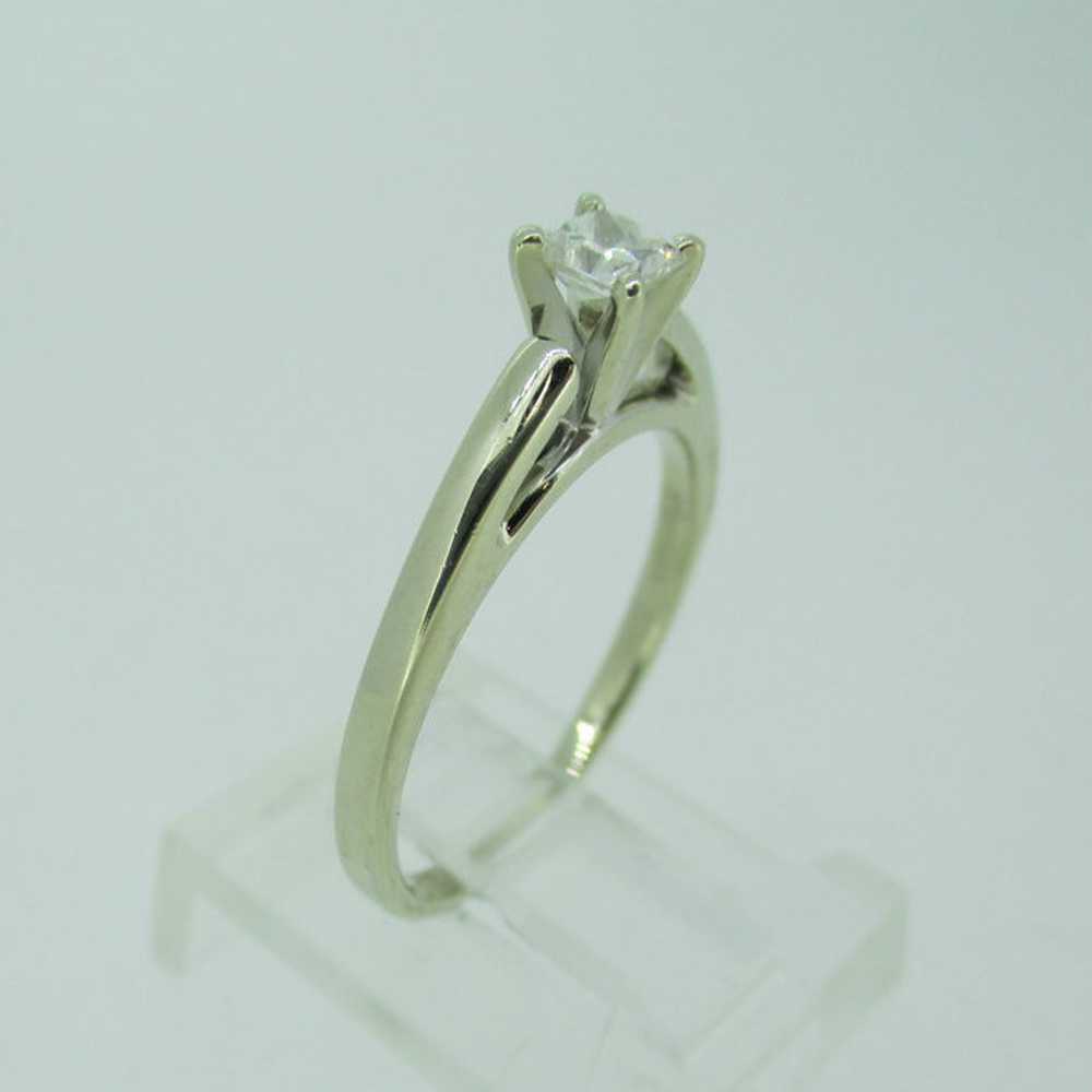 14k White Gold Approx .20ct Princess Cut Diamond … - image 9