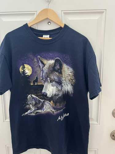 Free Nature × Vintage Montana Travel T-Shirt Wolf