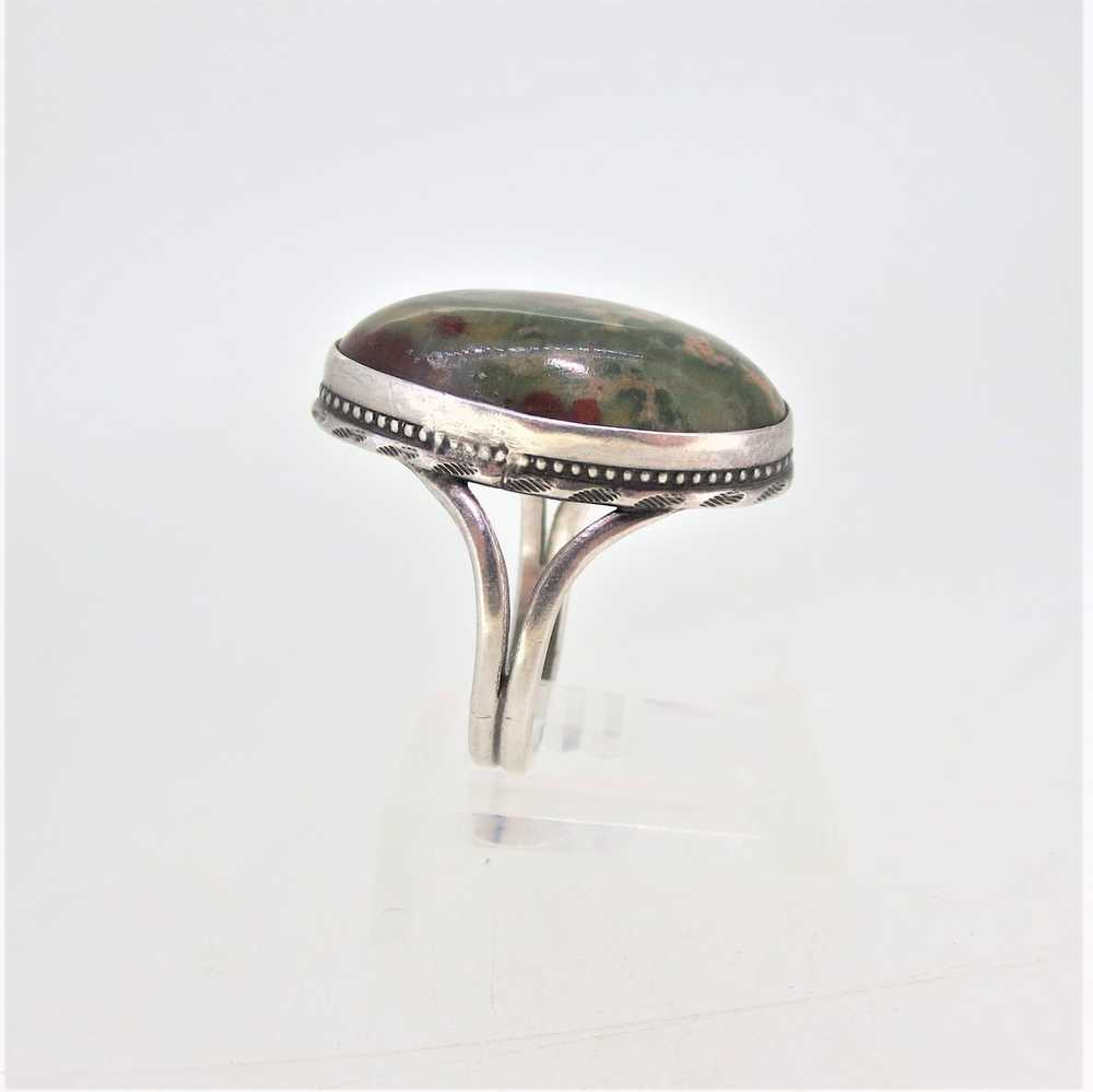 Sterling Silver Oval Cabochon Bloodstone Beaded B… - image 3