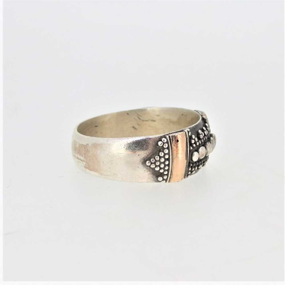 Sterling Silver Dotted Pattern Gold Tone Accent B… - image 2